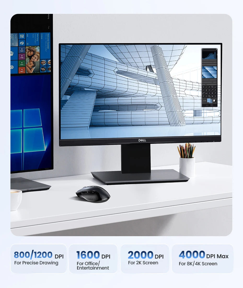 Wireless Bluetooth Mouse – Ergonomic 4000DPI Silent Mouse with 6 Buttons for MacBook, Laptop & PC - Spy-shop.com