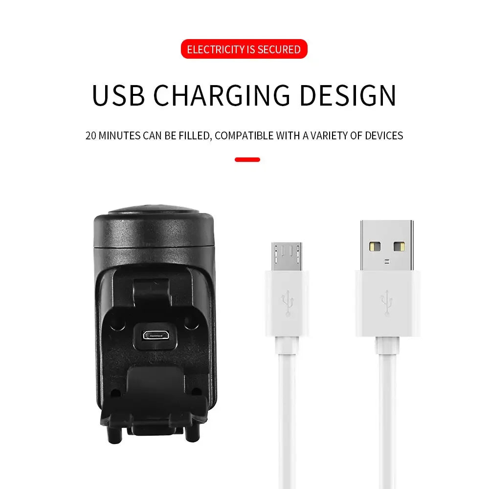 USB Rechargeable Bicycle Vibration Alarm and Horn