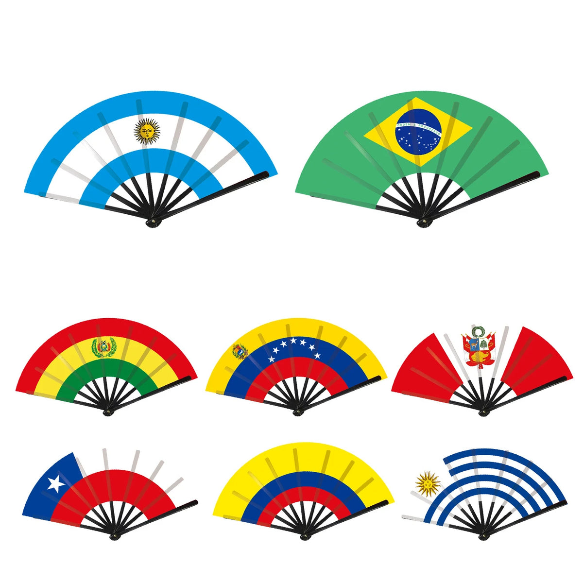 22 cm Folding Hand Fan with National Flags for Match Days