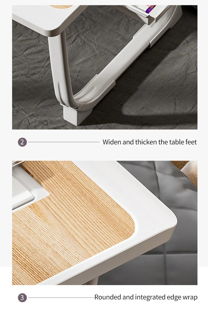 Foldable Laptop Desk with Drawers – Adjustable Reading & Bed Tray