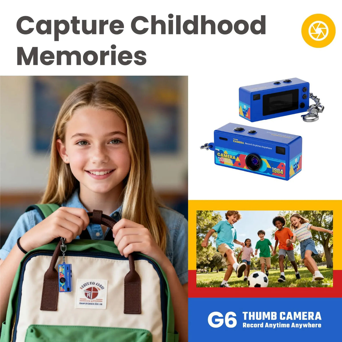 Mini Keychain Camera with 0.96-Inch Screen