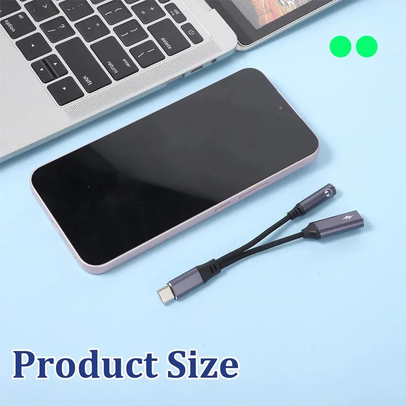 USB-C Audio and Charging Adapter with 3.5 mm Jack