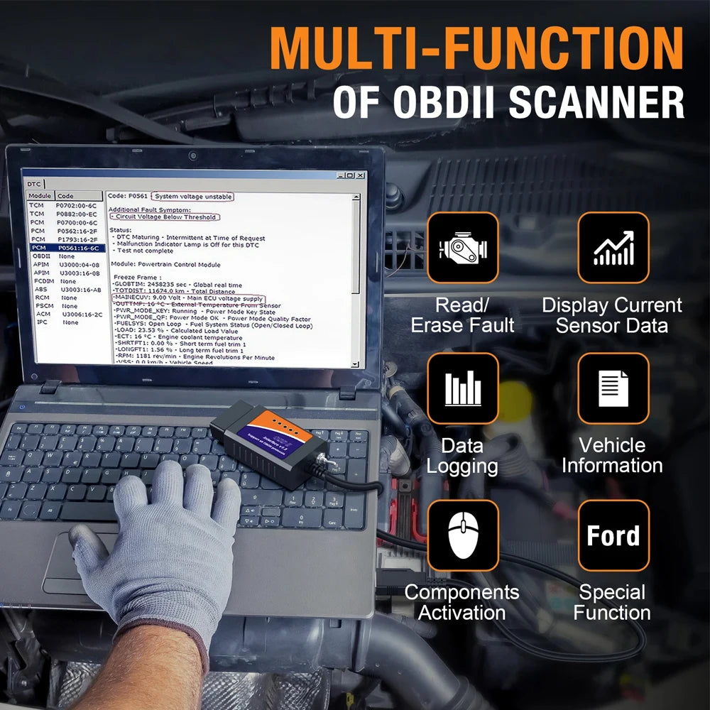 USB ELM327 OBD2 Adapter with HS/MS-CAN Switch