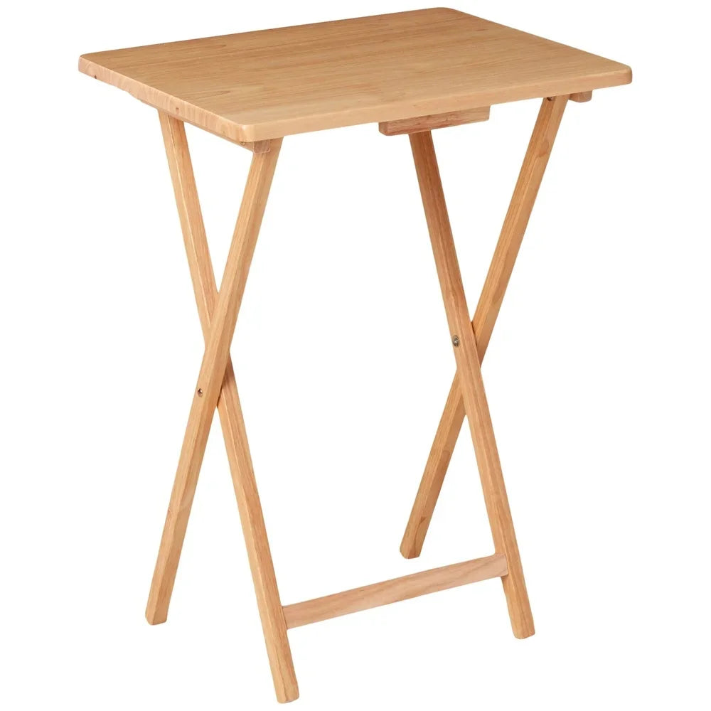 Folding TV Tray Table Solid Wood Portable Compact Space Saving