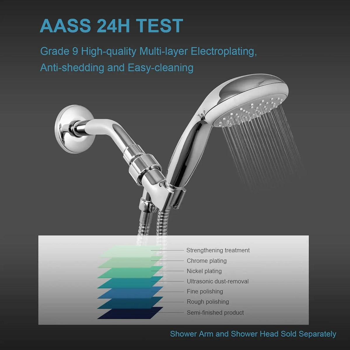 Adjustable Handheld Shower Holder, G1/2 Connection
