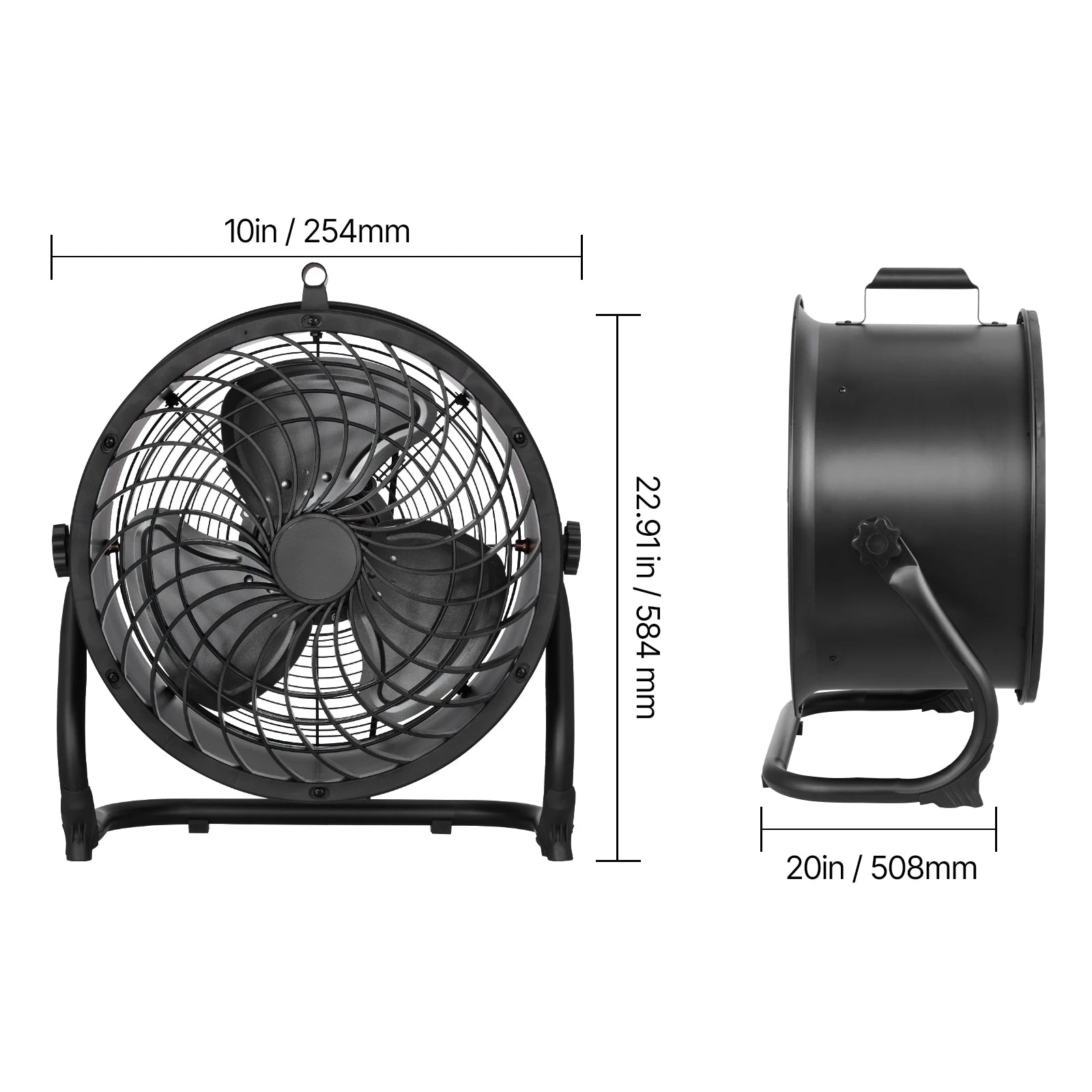 Industrie-Bodenventilator mit hoher Luftgeschwindigkeit 4800 CFM, 3-Gang-Neigefunktion
