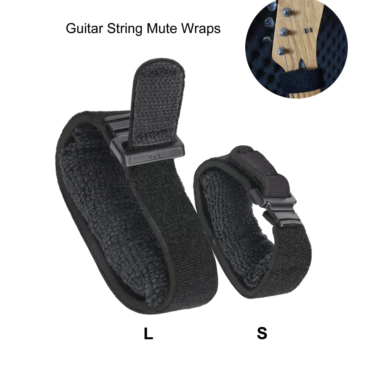 Black Guitar String Dampening Wrap, S or L
