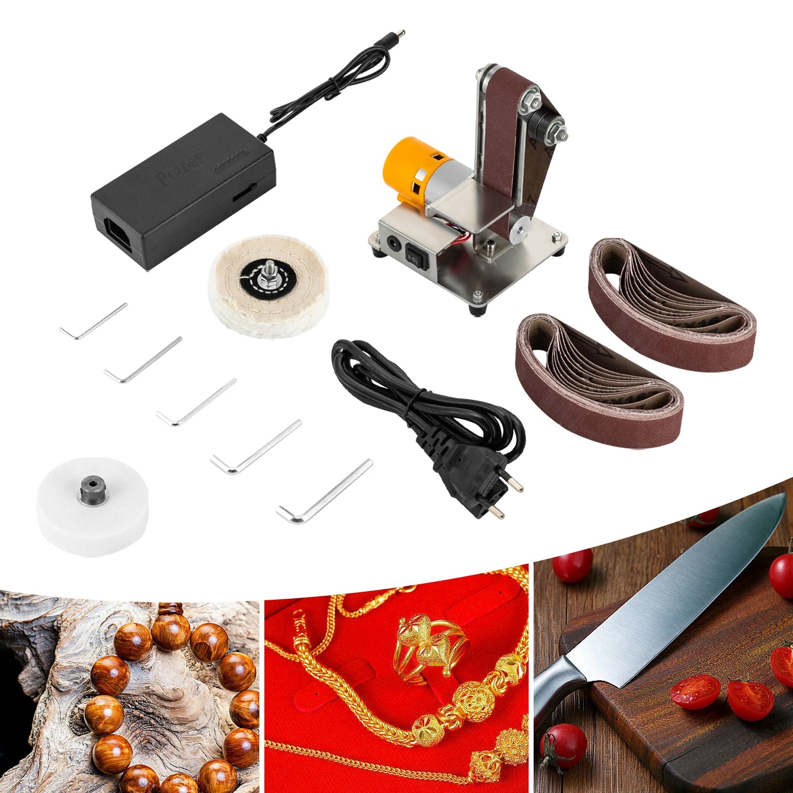 Ayarlanabilir Hızlı ve Paslanmaz Çelik Gövdeli Mini Kayış Zımparası