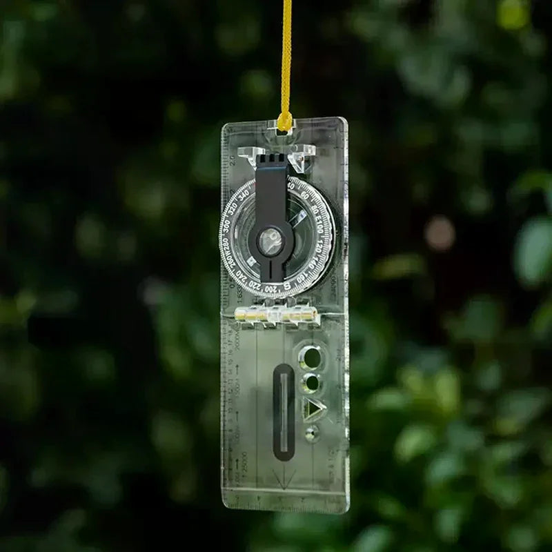 Folding Map Compass with Ruler, Magnifier and Lanyard