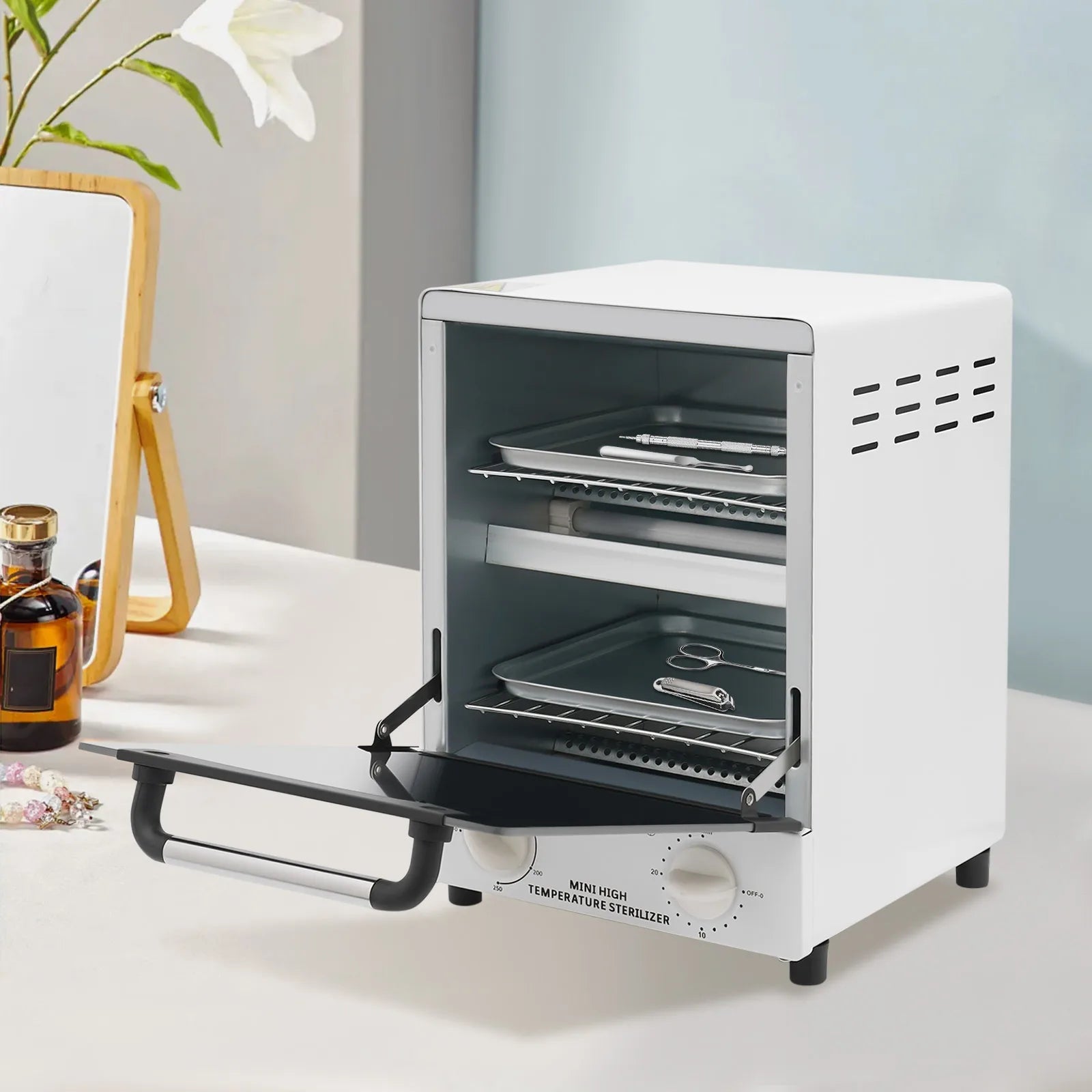 Esterilizador de Calor Infrarrojo 12L 1000W Limpiador de Herramientas para Uñas y Salón