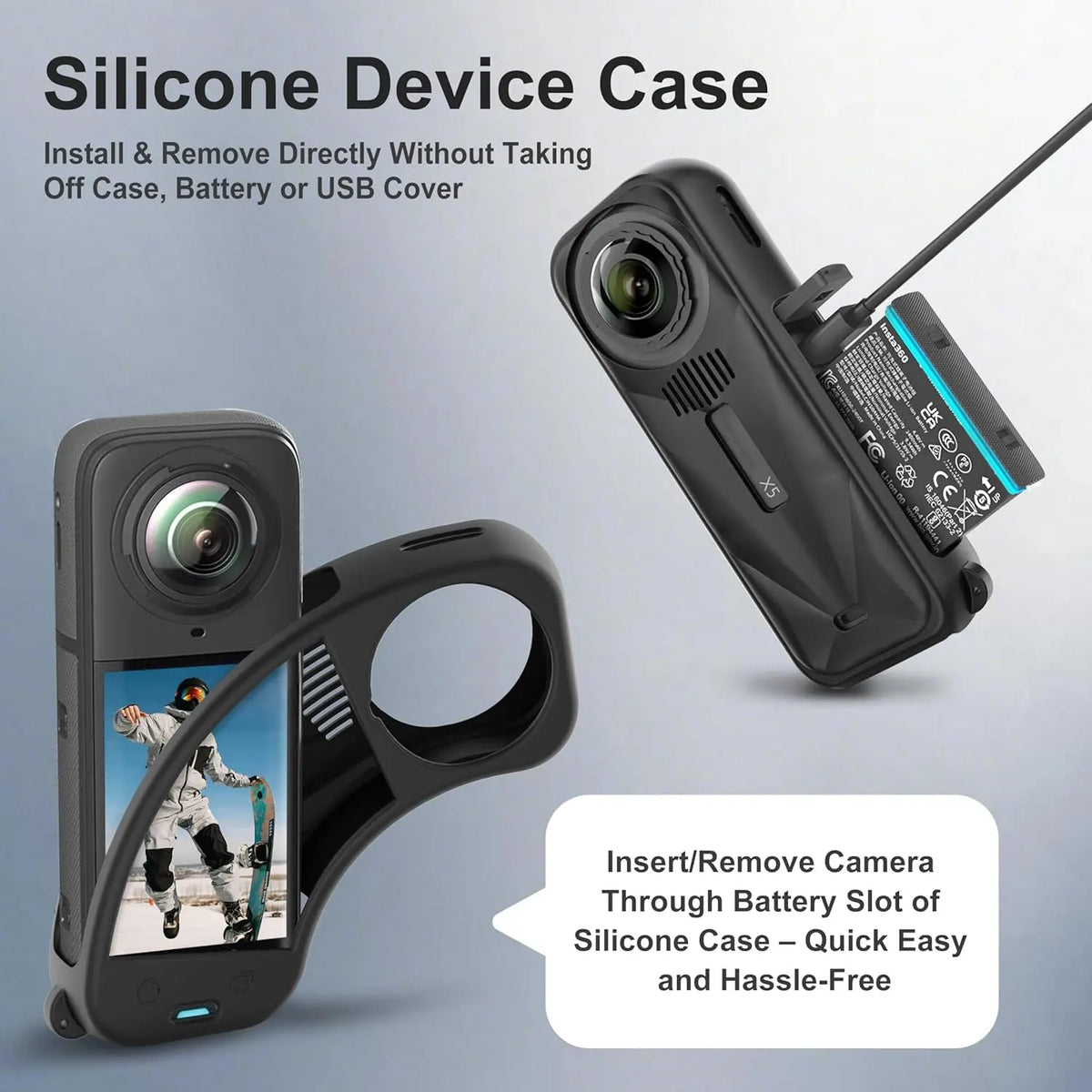 Kit d’accessoires de protection pour Insta360 X5 avec étui de transport