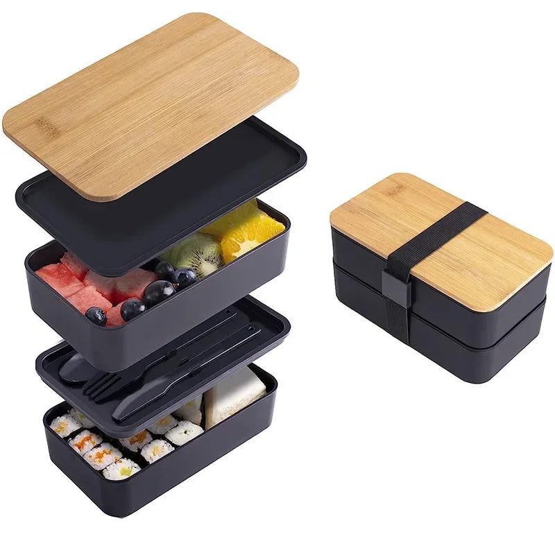Two-Tier Bento Lunch Box, Set and Bag Options