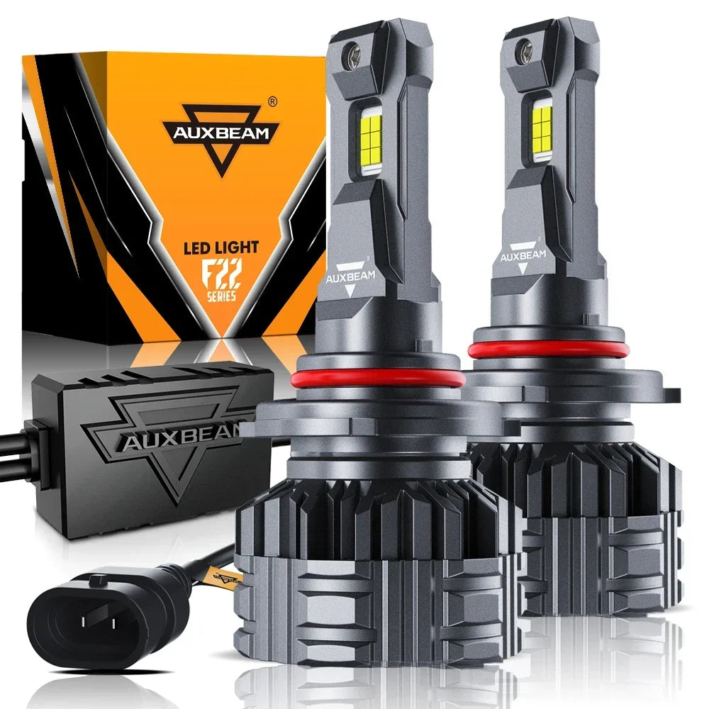 AUXBEAM 110W LED Headlight Bulbs H4 H7 H11 9005 9006 9007 LED Bulbs BUILT-IN CAN-Bus HIGH BRIGHTNESS 24000LM 6500K F22 SERIES