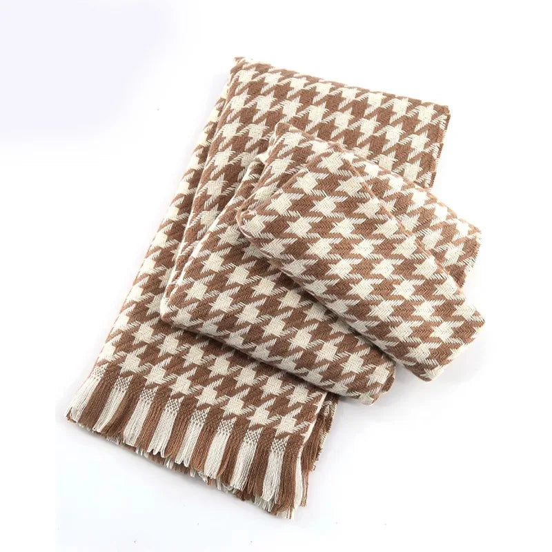 Kadın Bej Büyük Atkı – Kalınlaştırılmış Kış Şalı