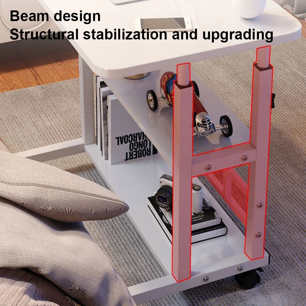 Height Adjustable Wooden Bedside Desk for Home Office