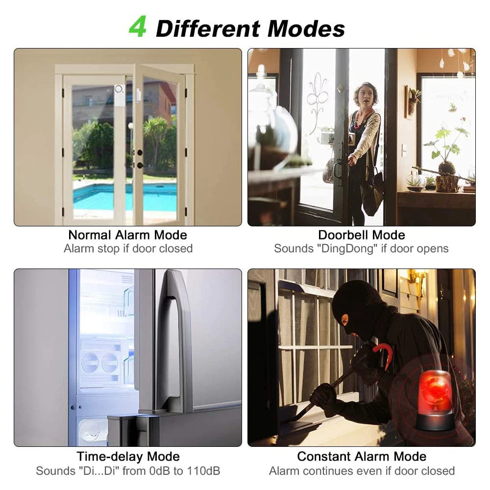 New Freezer Door Alarm with Delay 3/15/30/60 Seconds Adjustable Delay Refrigerator Alarm Wireless Door Open Ala