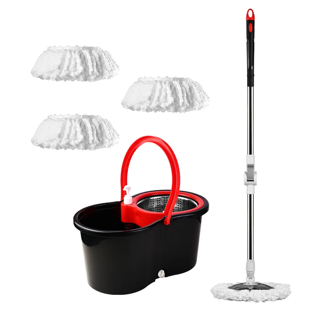 360° Drehwischmopp-Eimer-Set mit Dual-Bewegungssystem & 3 Wischköpfen
