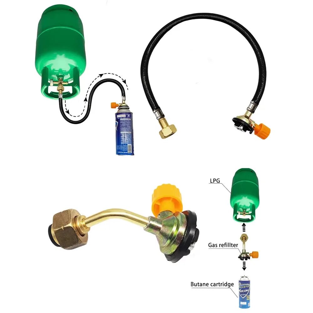 Gasventil- och slangadapter - flera alternativ