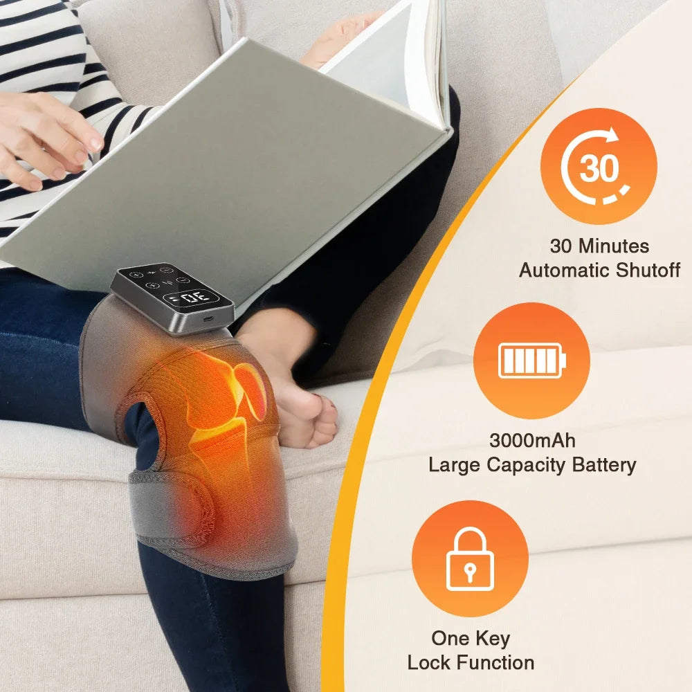 Multifunction Knee Protection Massager 3 Levels Vibrations Massage 5 Levels Hot Compress Leg Joint Muscle Relax Heating Knee Pad