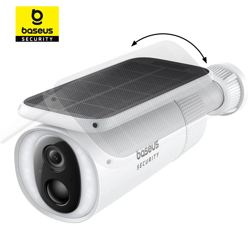 Solar Outdoor Security Camera 2K WiFi 145° Wide-Angle Night Vision