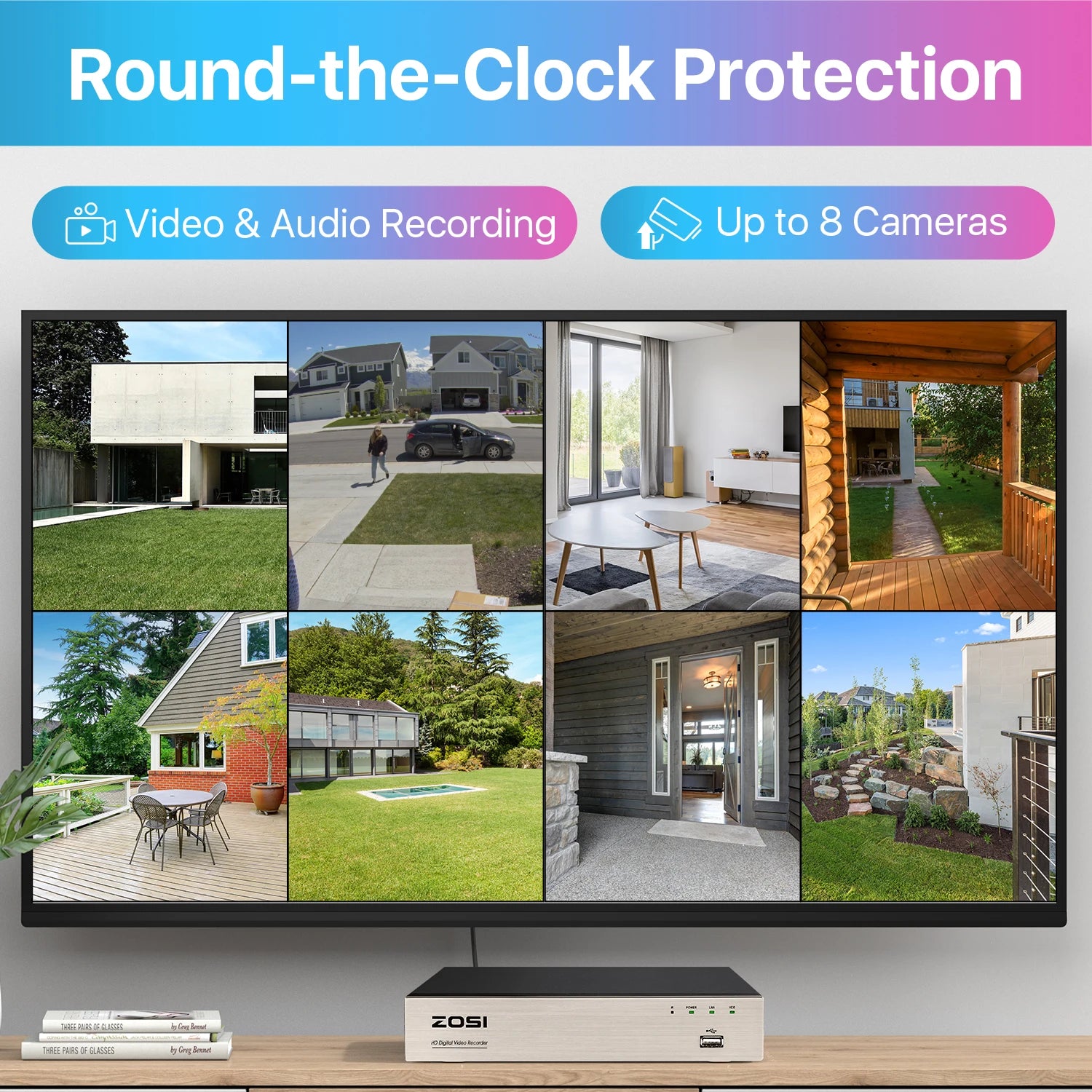ZOSI 8-Channel 1080P DVR Security Recorder with H.265+