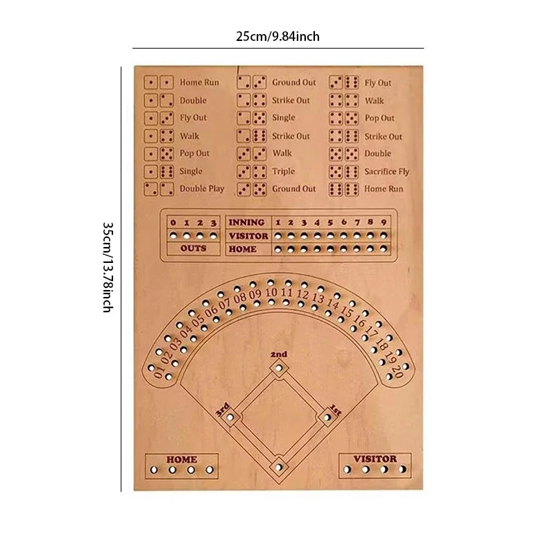 Wooden Baseball Dice Board Game - Set Options