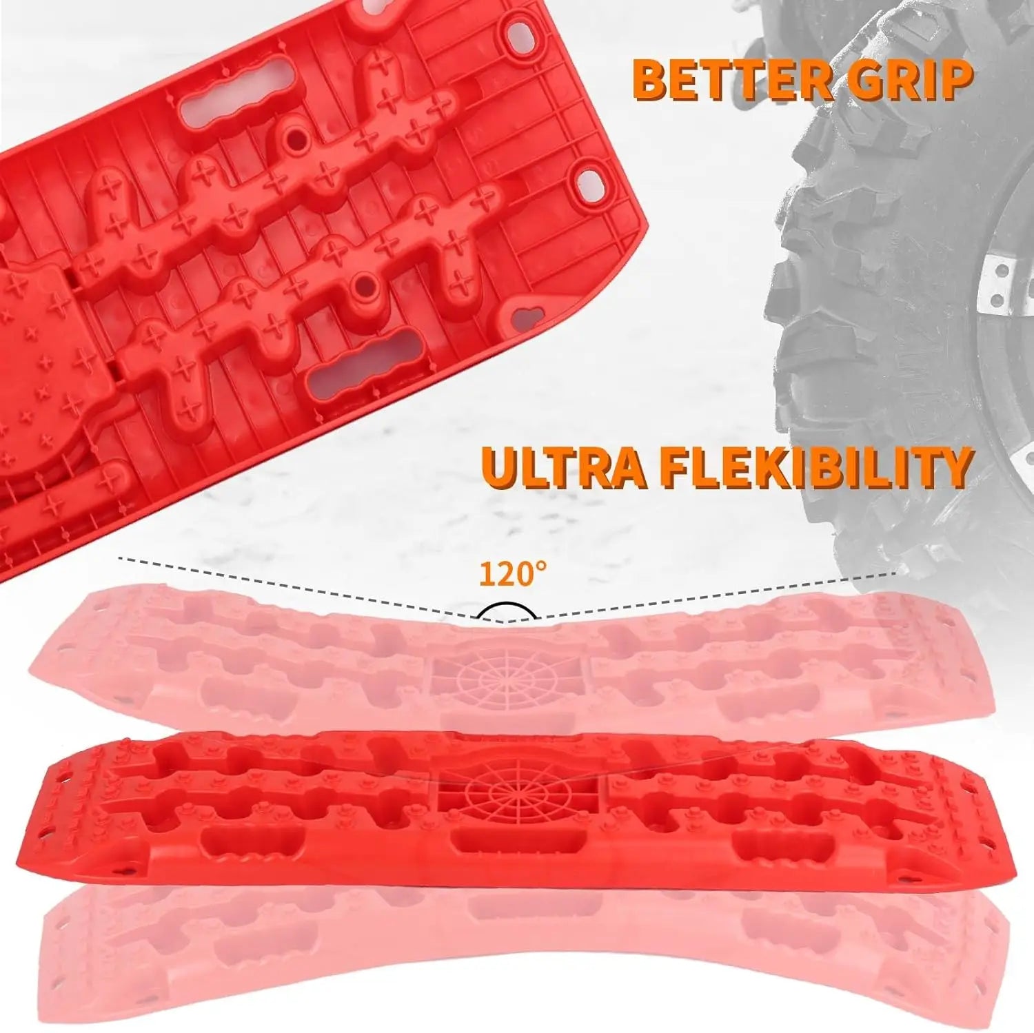 Off-Road Traction Boards with Jack Lift Base, Recovery Board for Sand Mud Snow Tracks - Tire Traction Pads for RV Truck Jeep SUV