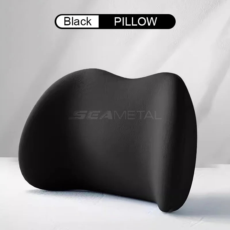 SEAMETAL Memory Foam Car Neck Pillow Lumbar Support Cushion Ergonomics Headrest Pillow Breathable Washable Cover Reduce Soreness