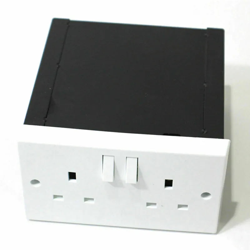 UK Double Plug Socket Hidden Safe Wall Stash Box with Key
