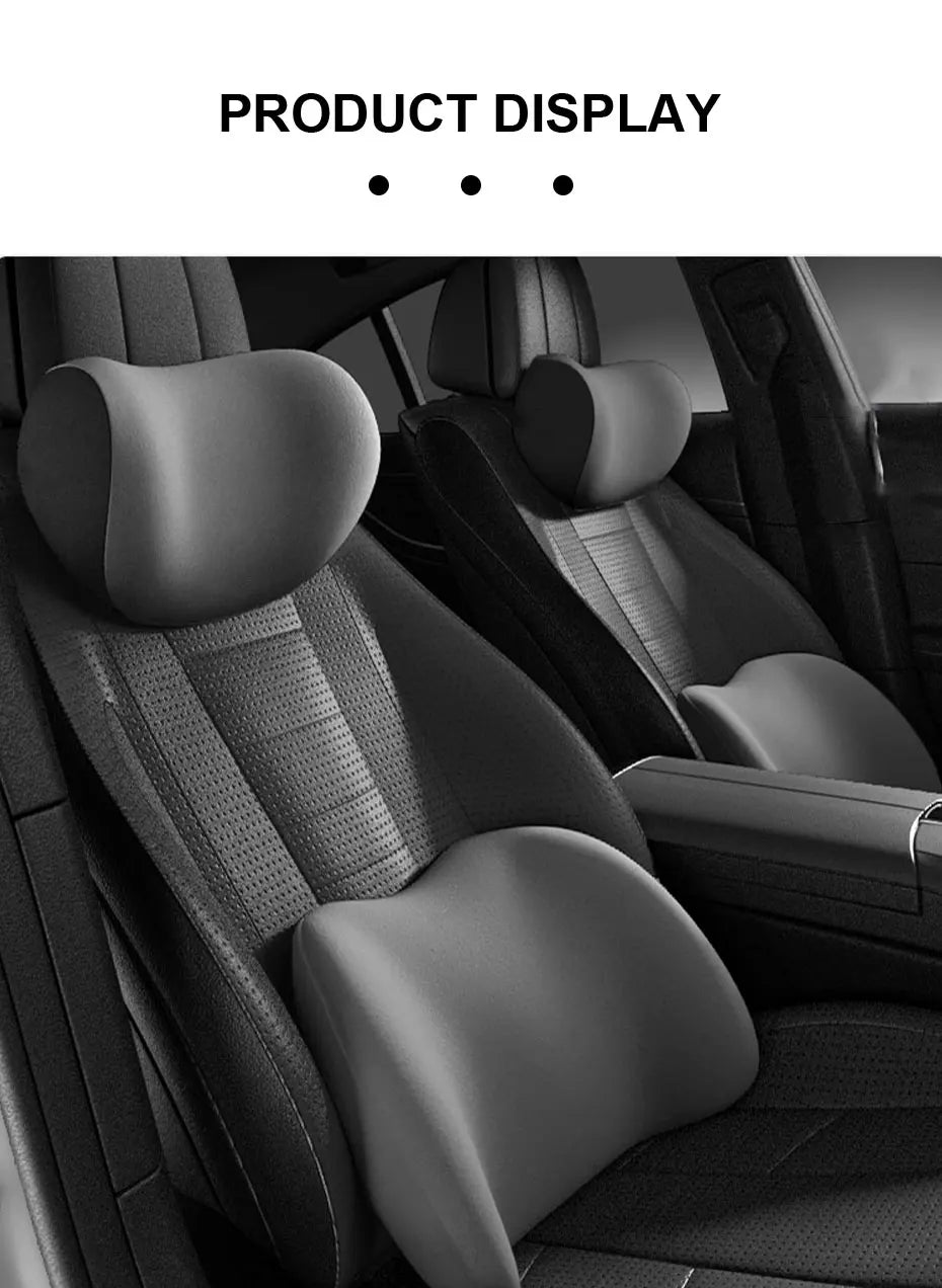 SEAMETAL Memory Foam Car Neck Pillow Lumbar Support Cushion Ergonomics Headrest Pillow Breathable Washable Cover Reduce Soreness