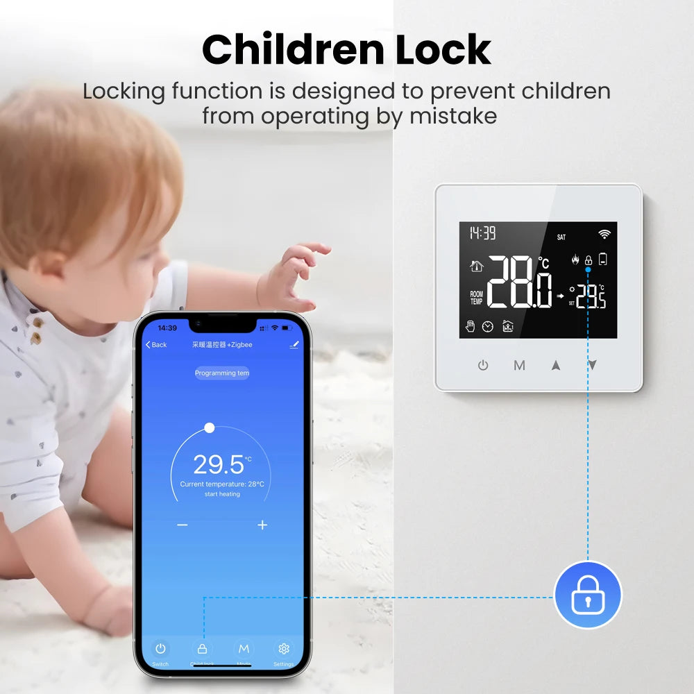 AVATTO Tuya WiFi/ZigBee Low Power Battery Smart Thermostat Water Gas Boiler Temperature Controller For Alexa Google Home Alice