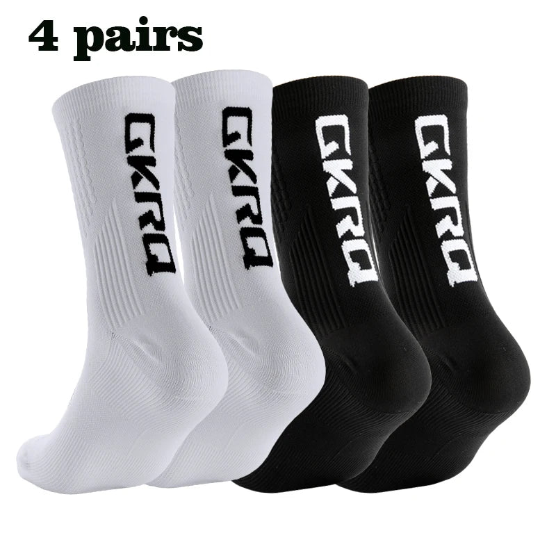 Meias de ciclismo GKRQ, conjunto de 4 pares, tamanhos M ou L