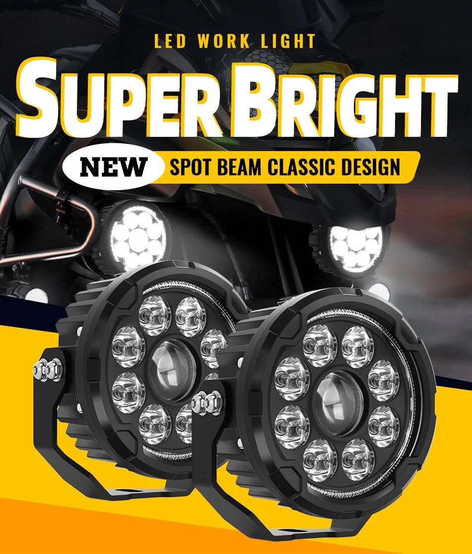 CO LIGHT Motorcycle LED Driving Work Lights 5inch DRL Spotlight Auxiliary Offroad Ditch Pod Lights for Moto off-road us 12V 24V