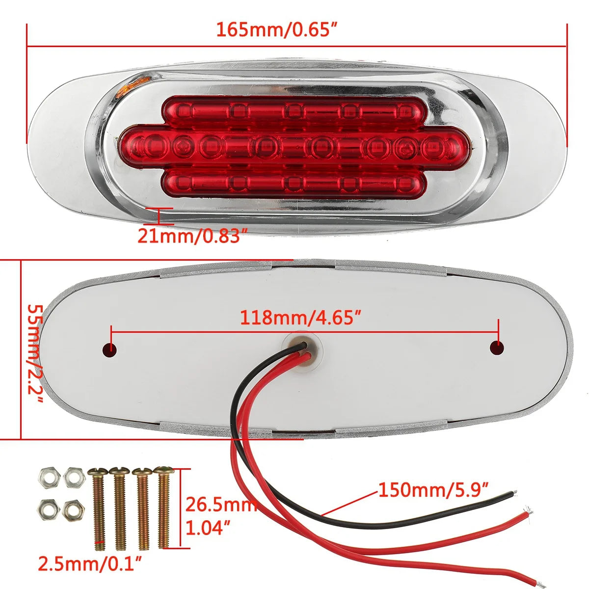 16 LED 12-24V Side Marker Light for Truck Trailer
