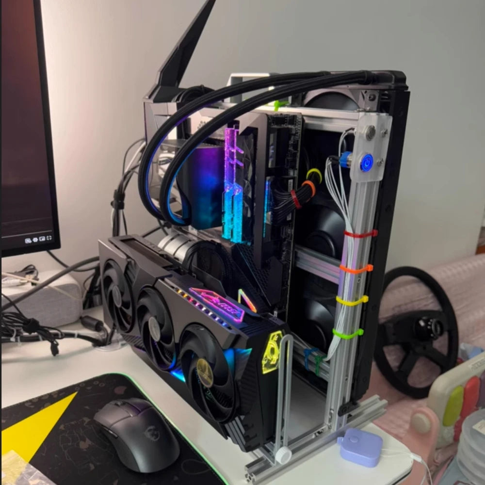 MOD Gamer-behuizing, DIY ITX MATX ATX PC-behuizing open frame rek, waterkoeler desktop computer gaming chassis, verticale persoonlijkheid