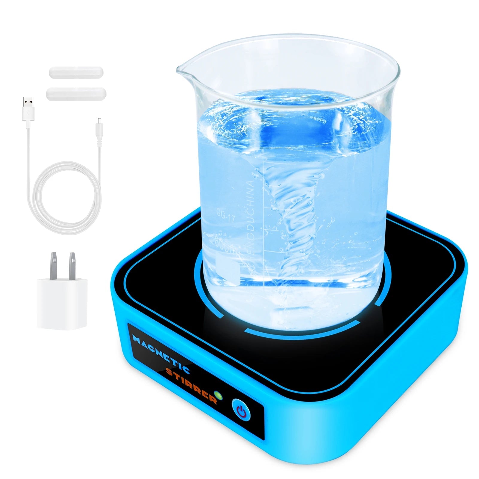 Rechargeable Mini Magnetic Stirrer 3000RPM 1200mAh Li-ion Battery With 2 Pcs Stir Bars Laboratory Magnetic Mixer
