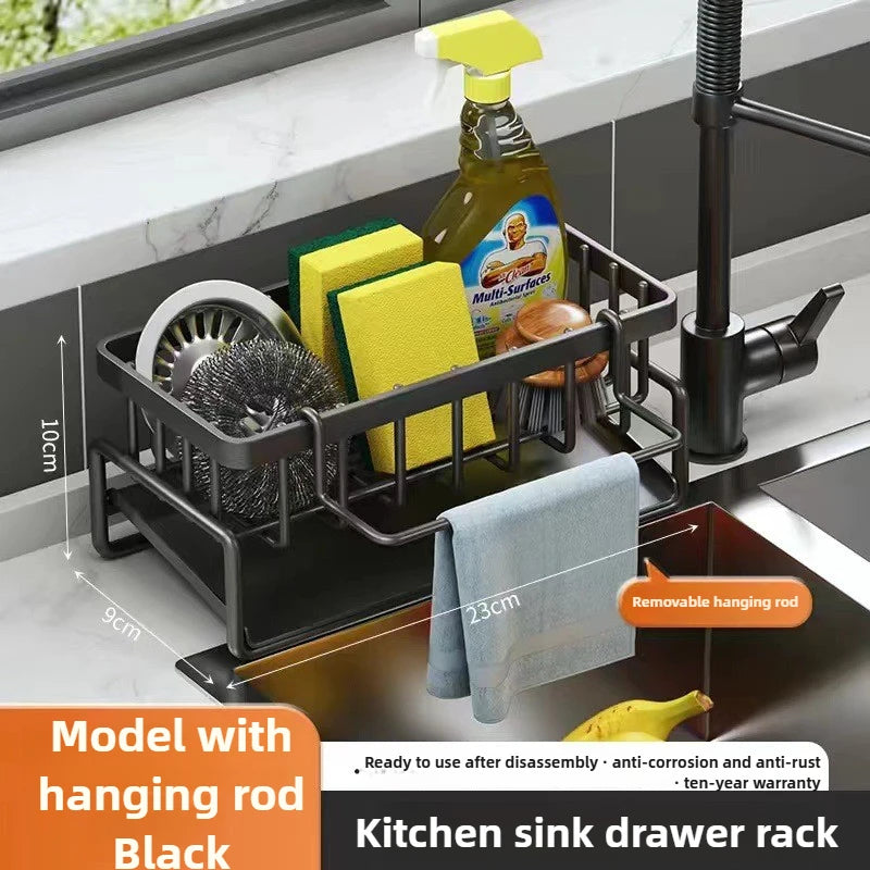 Kitchen Sink Sponge Rack, With or Without Rail