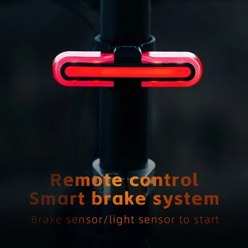 Smart Bicycle Tail Light with Brake Sensor, USB-C, IPX6 Waterproof