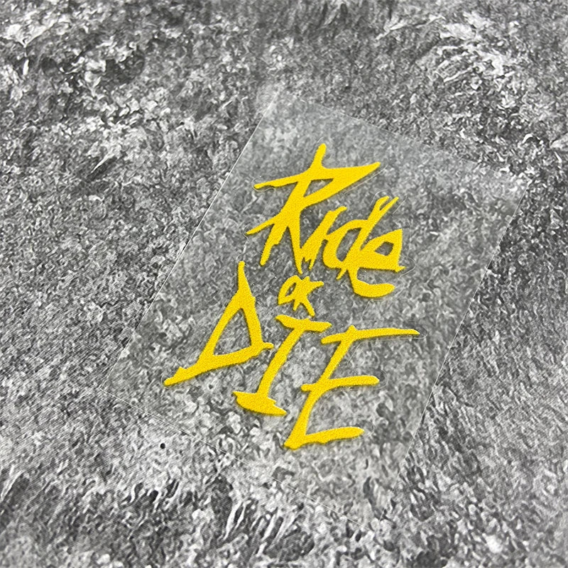 1PC Ride or Die Bike Frame Stickers Bicycle Top Tube Waterproof Vinyl Decals for MTB Bicycle Decorative Motorcycle Accessories
