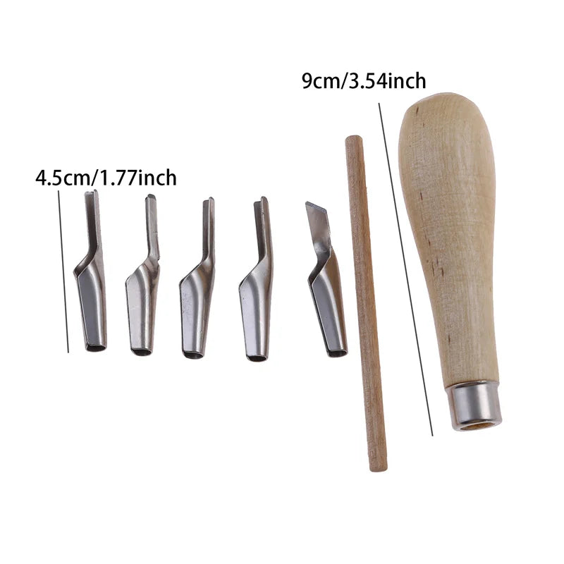 Wood-Handle Linocut & Stamp Carving Tool