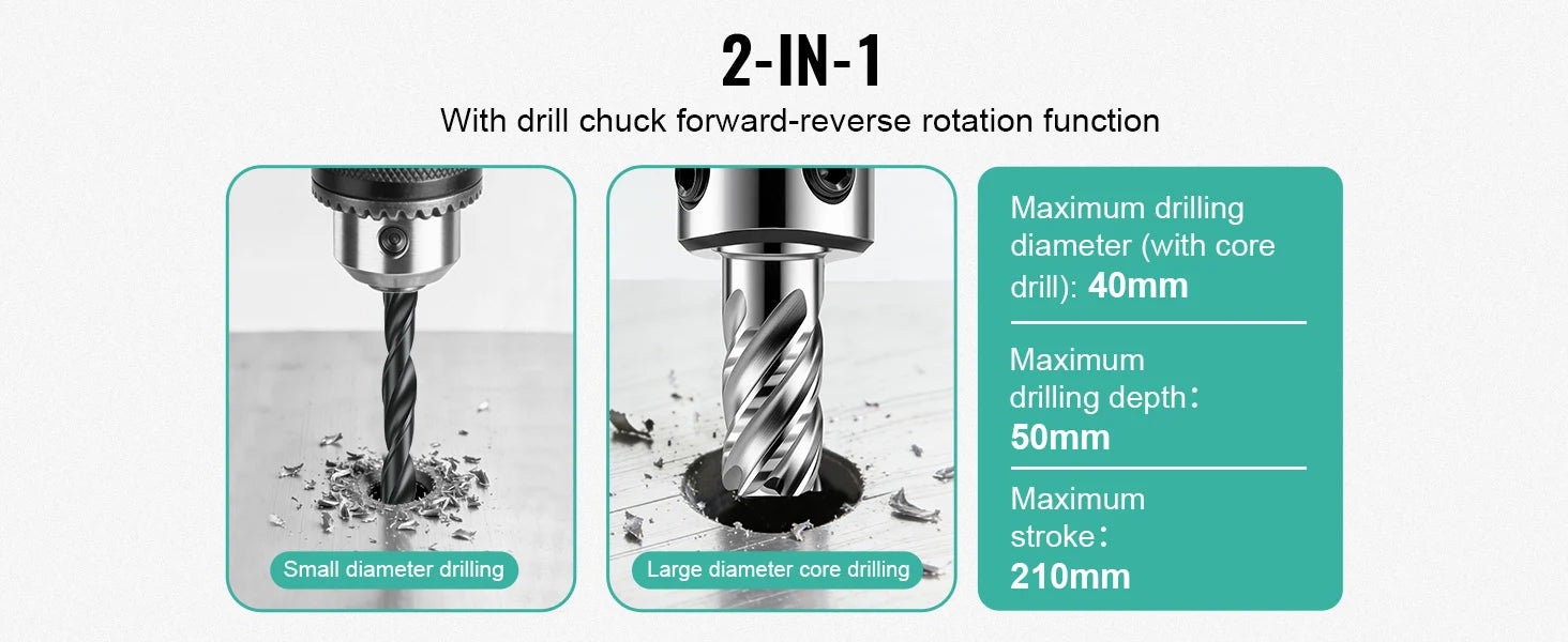 Magnetic Drill Press 1450W/1550W with 10-Speed Control & Strong Base