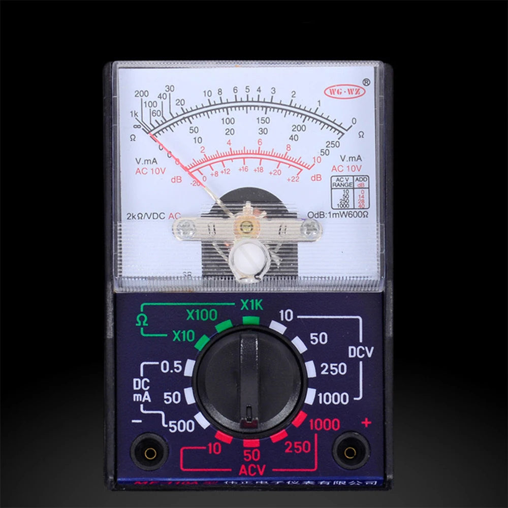 Mini Analog Multimeter Tool AC/DC 1000V Voltmeter 250mA Ammeter 1K Resistance Meter Handheld Pointer Voltage Multimeter