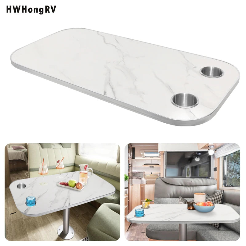 RV Camping Table Set with Cup Holders and Adjustable Legs