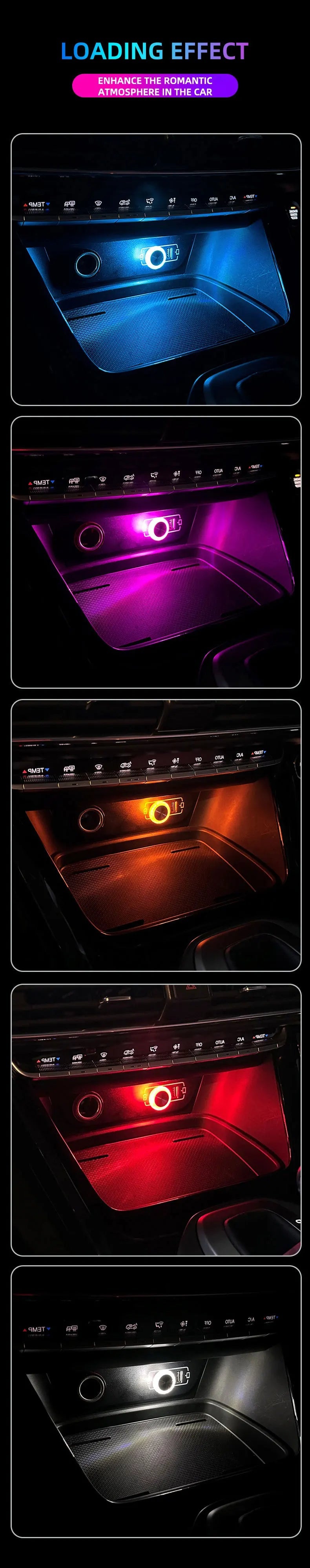 1pc Colorful Portable USB Mini LED Ambient Light for Car Interior Computer Atmosphere Lamp Plug and Play Night Light