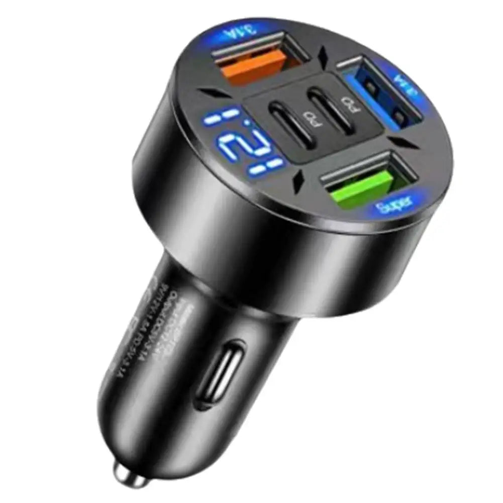 Punjač za automobil s pet izlaza i digitalnim prikazom