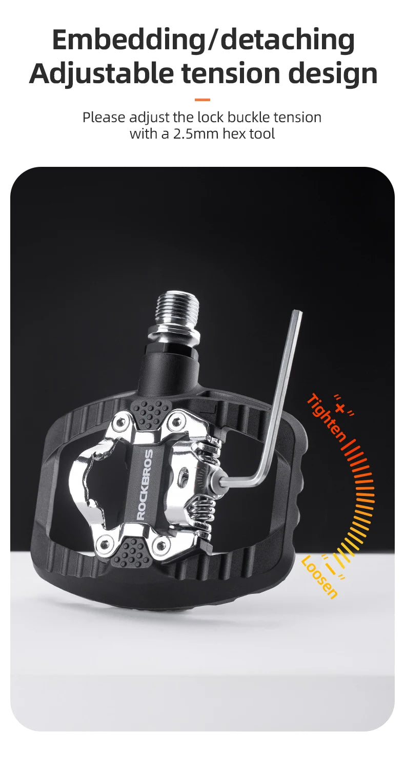 Pedały rowerowe 2 w 1 płaskie i zatrzaskowe z antypoślizgową platformą do Shimano