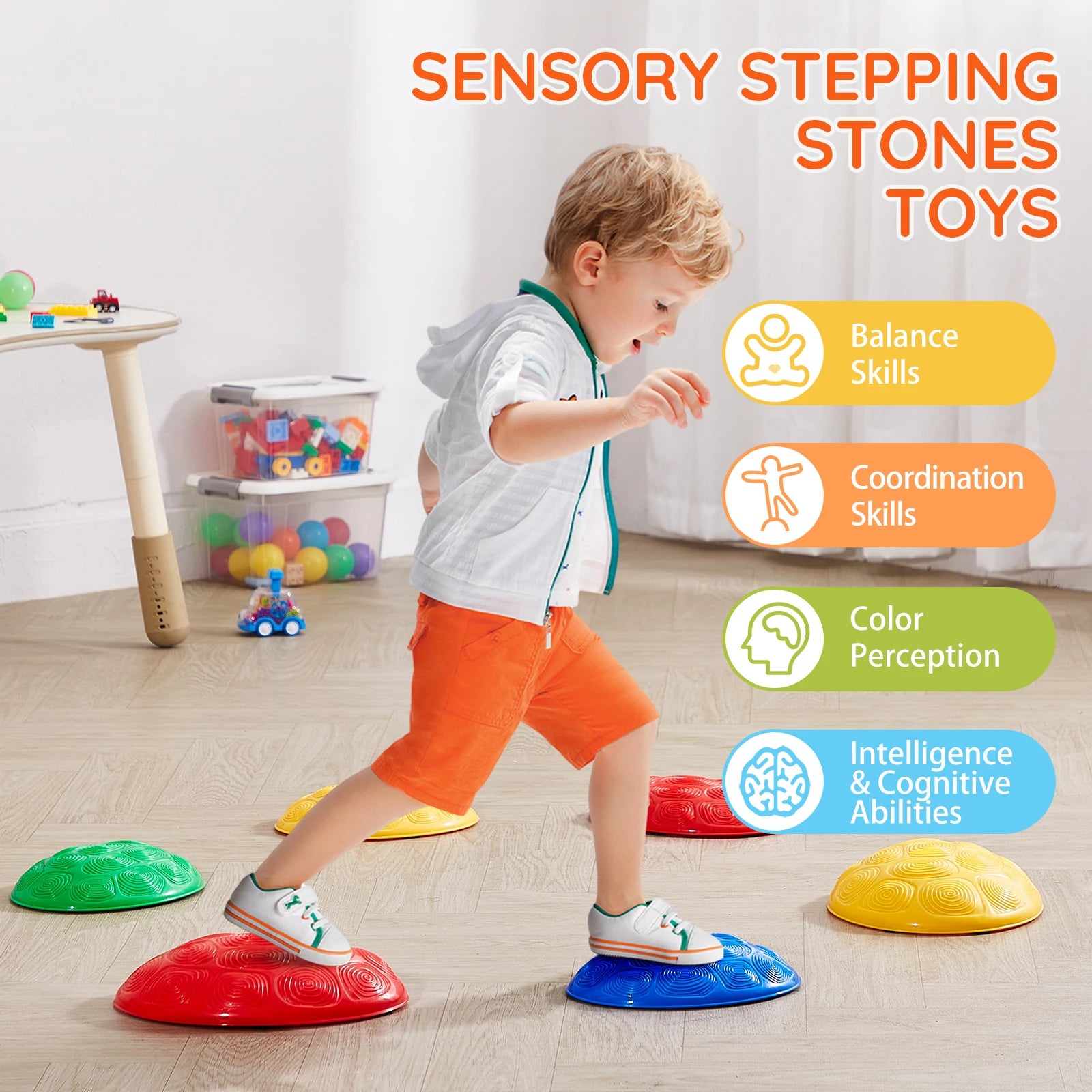 Set Kinderen Balans Stapstenen met Antislip Ontwerp (6 STUKS)