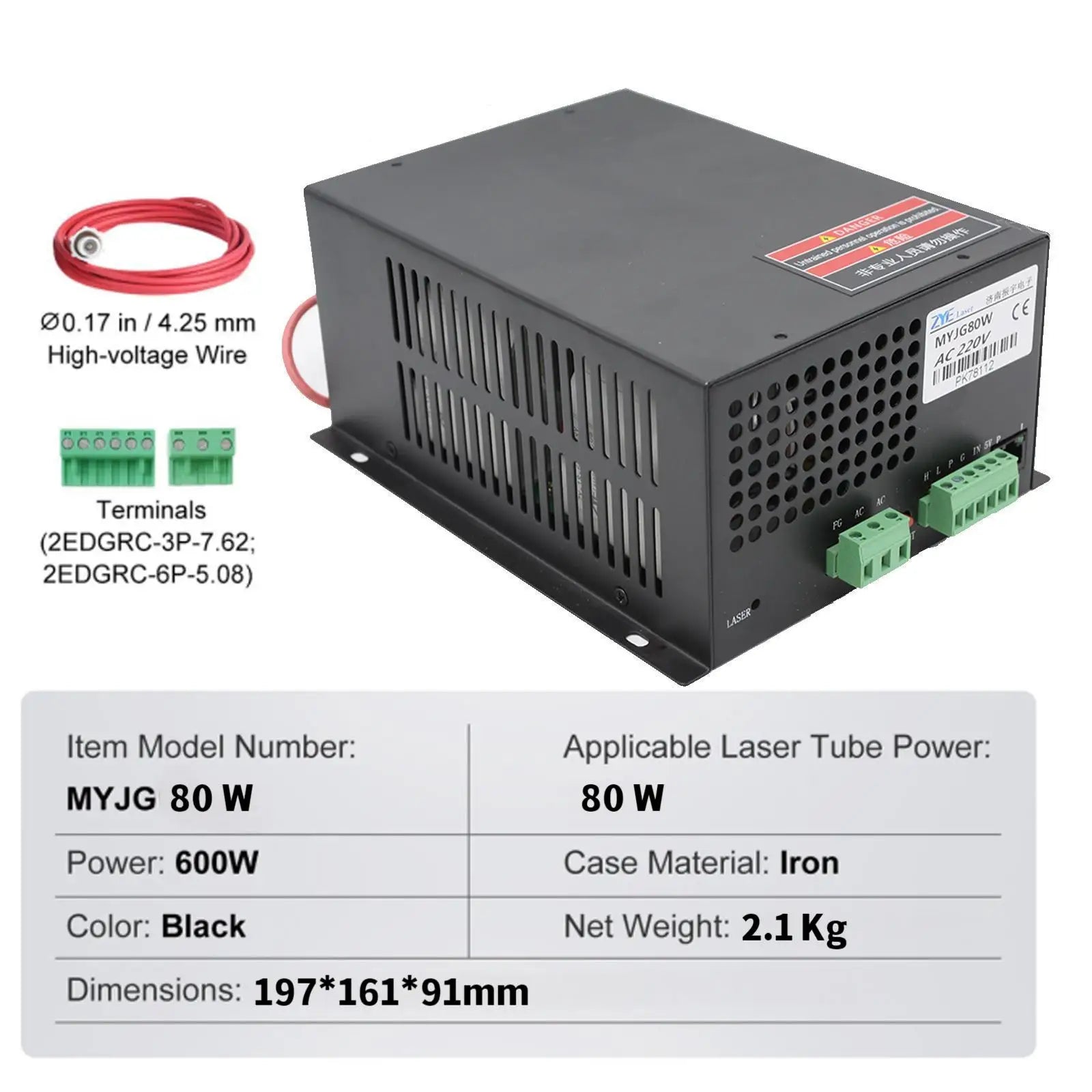 CO2 laserová trubice pro gravírovací a řezací stroje 40W–130W