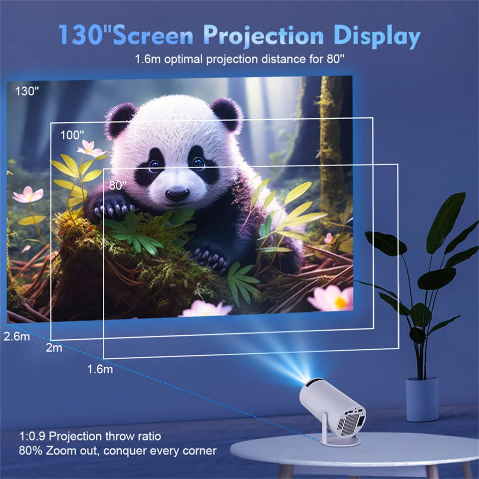 2026 Νέο HY300 Προβολέας 4K Android 11 Wifi6 290ANSI Allwinner H713 BT5.0 1080P 1280*720P Σινεμά Ουδέτερη φορητά Προβολείς Κήπος