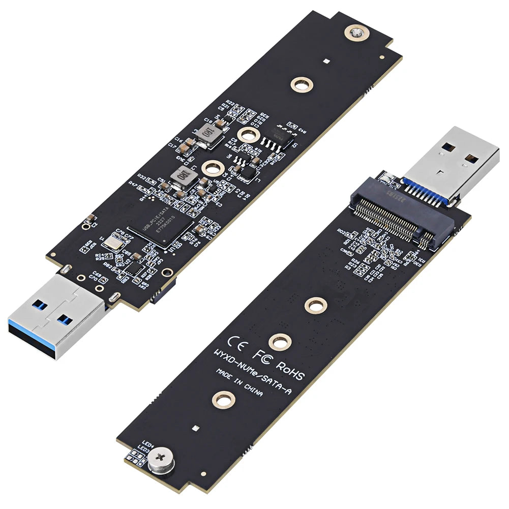 USB-A M.2 SSD Reader - NVMe or Dual-Protocol Options